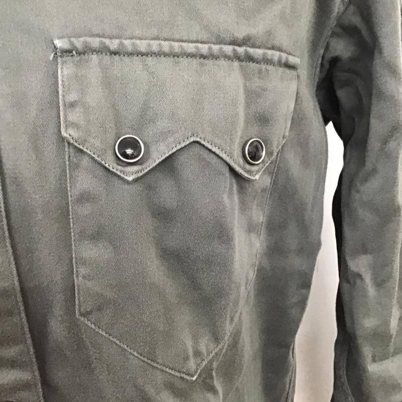 シュガーケーン SUGAR CANE シャツ、ブラウス 長袖 長袖シャツ カジュアルシャツ カラーシャツ ミリタリーシャツ S 無地 カーキ / カーキ /  メンズ USED 古着 中古 10096869