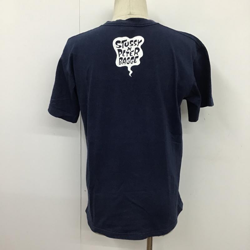 ステューシー STUSSY Tシャツ 半袖 プリントTシャツ M プリント 紺 / ネイビー /  メンズ USED 古着 中古 10096872