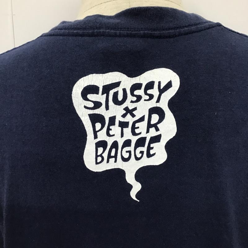 ステューシー STUSSY Tシャツ 半袖 プリントTシャツ M プリント 紺 / ネイビー /  メンズ USED 古着 中古 10096872