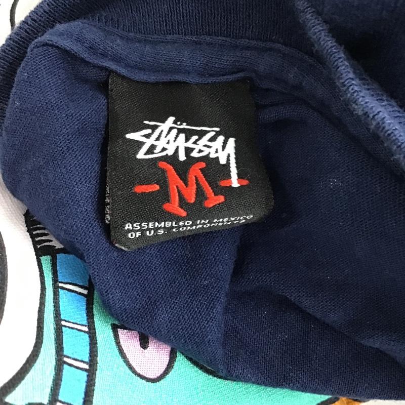 ステューシー STUSSY Tシャツ 半袖 プリントTシャツ M プリント 紺 / ネイビー /  メンズ USED 古着 中古 10096872