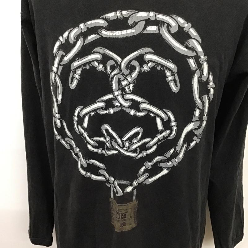 ステューシー STUSSY Tシャツ 長袖 L プリント 黒 / ブラック /  メンズ USED 古着 中古 10096875