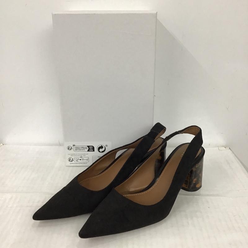 ザラ ZARA パンプス パンプス 6200 001 040 べっ甲ヒール 38 無地 黒 / ブラック /  レディース USED 古着 中古 10096912