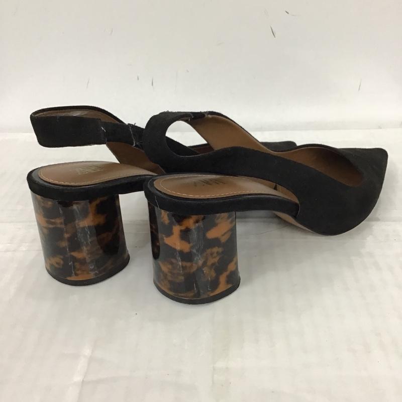 ザラ ZARA パンプス パンプス 6200 001 040 べっ甲ヒール 38 無地 黒 / ブラック /  レディース USED 古着 中古 10096912