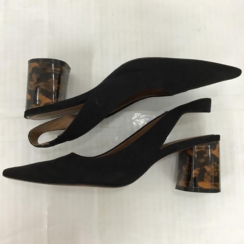 ザラ ZARA パンプス パンプス 6200 001 040 べっ甲ヒール 38 無地 黒 / ブラック /  レディース USED 古着 中古 10096912