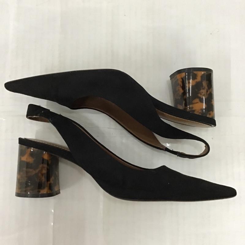 ザラ ZARA パンプス パンプス 6200 001 040 べっ甲ヒール 38 無地 黒 / ブラック /  レディース USED 古着 中古 10096912