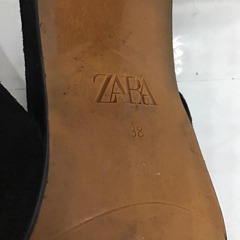 ザラ ZARA パンプス パンプス 6200 001 040 べっ甲ヒール 38 無地 黒 / ブラック /  レディース USED 古着 中古 10096912
