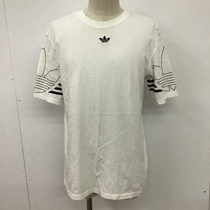 アディダス adidas Tシャツ 半袖 DU8536Tシャツ 半袖カットソー スポーツウェア クルーネックカットソー M ロゴ、文字 白 / ホワイト /  メンズ USED 古着 中古 10096974