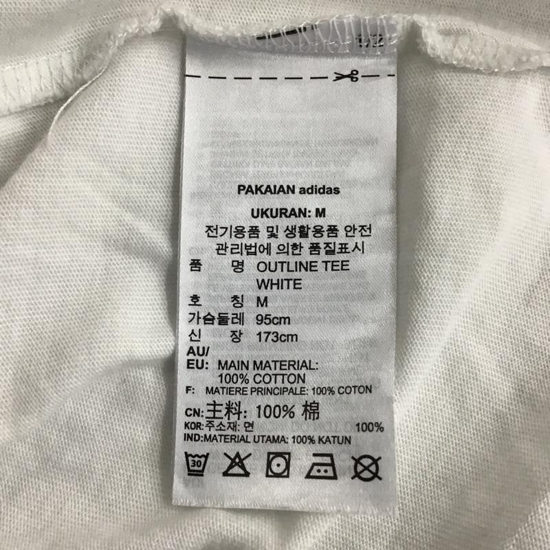 アディダス adidas Tシャツ 半袖 DU8536Tシャツ 半袖カットソー スポーツウェア クルーネックカットソー M ロゴ、文字 白 / ホワイト /  メンズ USED 古着 中古 10096974