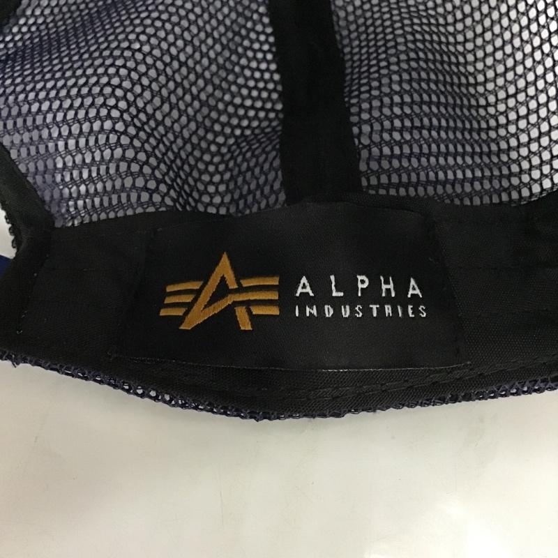 アルファ ALPHA 帽子 キャップ メッシュキャップ ワンポイント 紺 / ネイビー /  メンズ USED 古着 中古 10097017