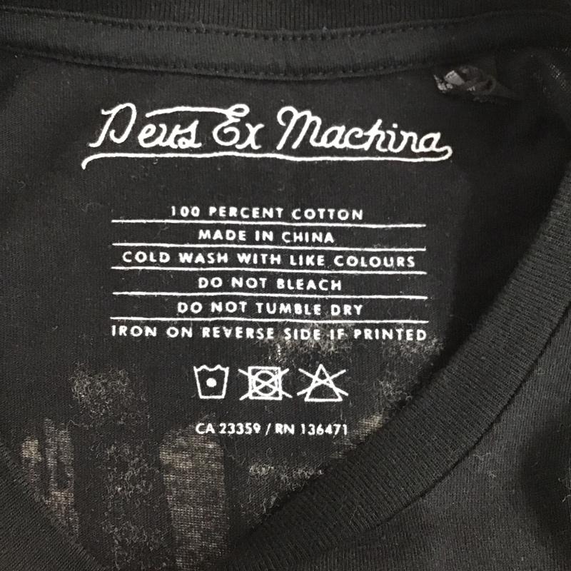 デウスエクスマキナ DEUS EX MACHINA Tシャツ 半袖 DMA51178F THRU THE HEART TEE XS ロゴ、文字 黒 / ブラック /  メンズ USED 古着 中古 10097059