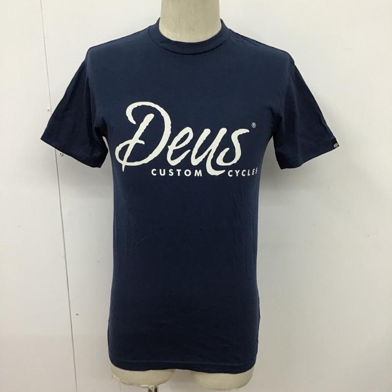 デウスエクスマキナ DEUS EX MACHINA Tシャツ 半袖 DMW41808J DEUS CUSTOM TEE XS ロゴ、文字 紺 / ネイビー /  メンズ USED 古着 中古 10097061