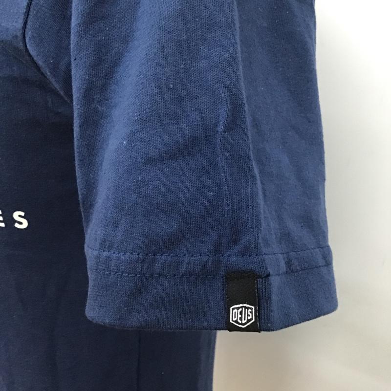 デウスエクスマキナ DEUS EX MACHINA Tシャツ 半袖 DMW41808J DEUS CUSTOM TEE XS ロゴ、文字 紺 / ネイビー /  メンズ USED 古着 中古 10097061