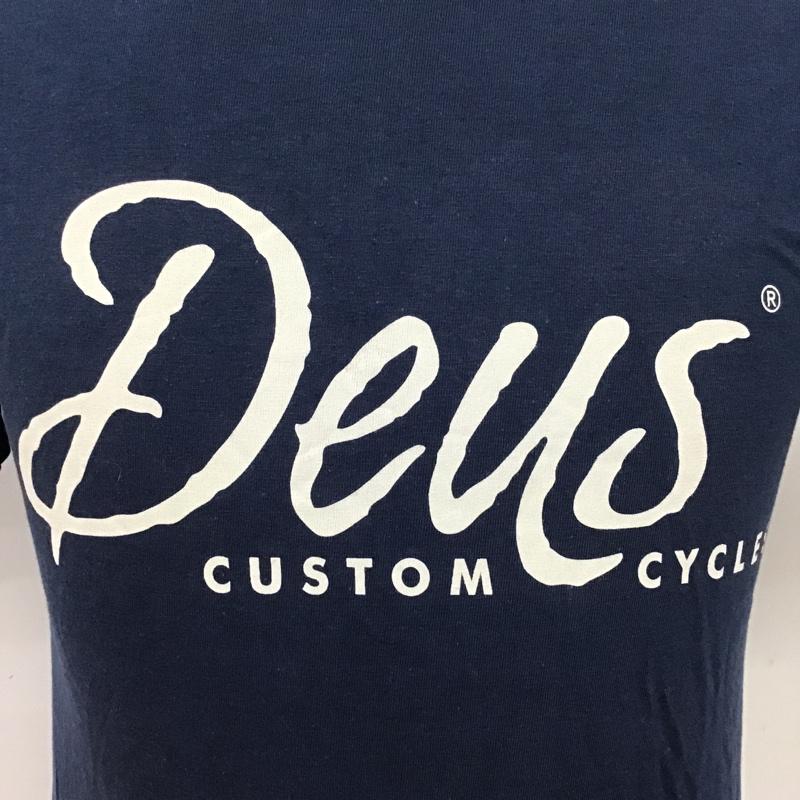 デウスエクスマキナ DEUS EX MACHINA Tシャツ 半袖 DMW41808J DEUS CUSTOM TEE XS ロゴ、文字 紺 / ネイビー /  メンズ USED 古着 中古 10097061