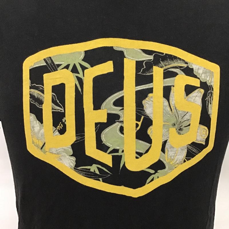 デウスエクスマキナ DEUS EX MACHINA Tシャツ 半袖 DMP71422 ALOHA SHIELD SS Tee XS ロゴ、文字 黒 / ブラック /  メンズ USED 古着 中古 10097064