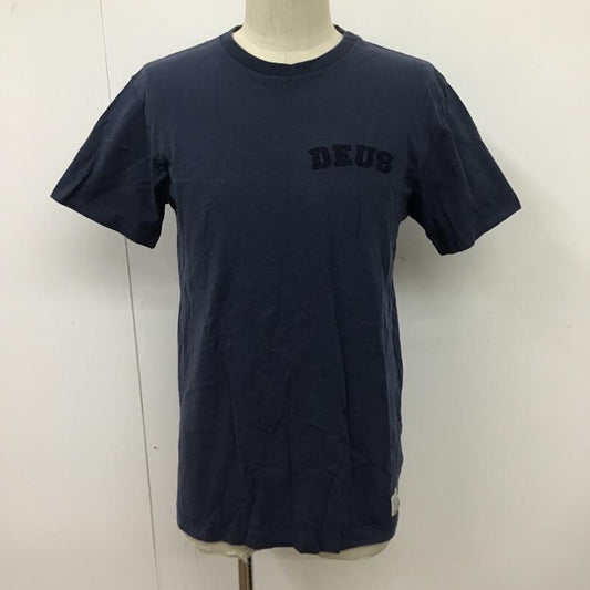 デウスエクスマキナ DEUS EX MACHINA Tシャツ 半袖 DMP61887 STANDARD APPLIQUE TEE S ロゴ、文字 紺 / ネイビー /  メンズ USED 古着 中古 10097070