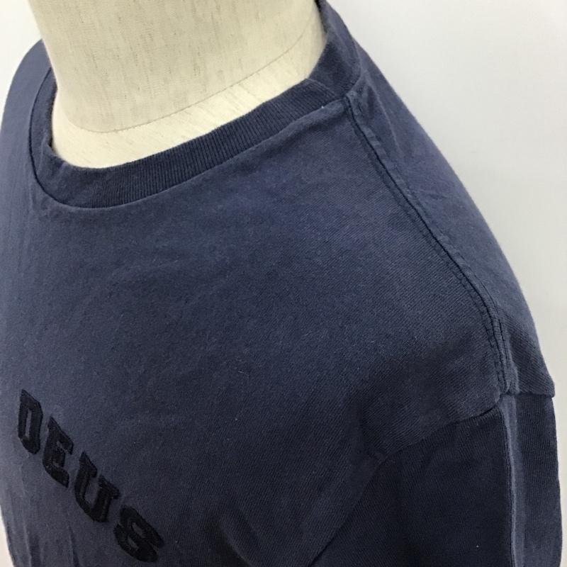 デウスエクスマキナ DEUS EX MACHINA Tシャツ 半袖 DMP61887 STANDARD APPLIQUE TEE S ロゴ、文字 紺 / ネイビー /  メンズ USED 古着 中古 10097070