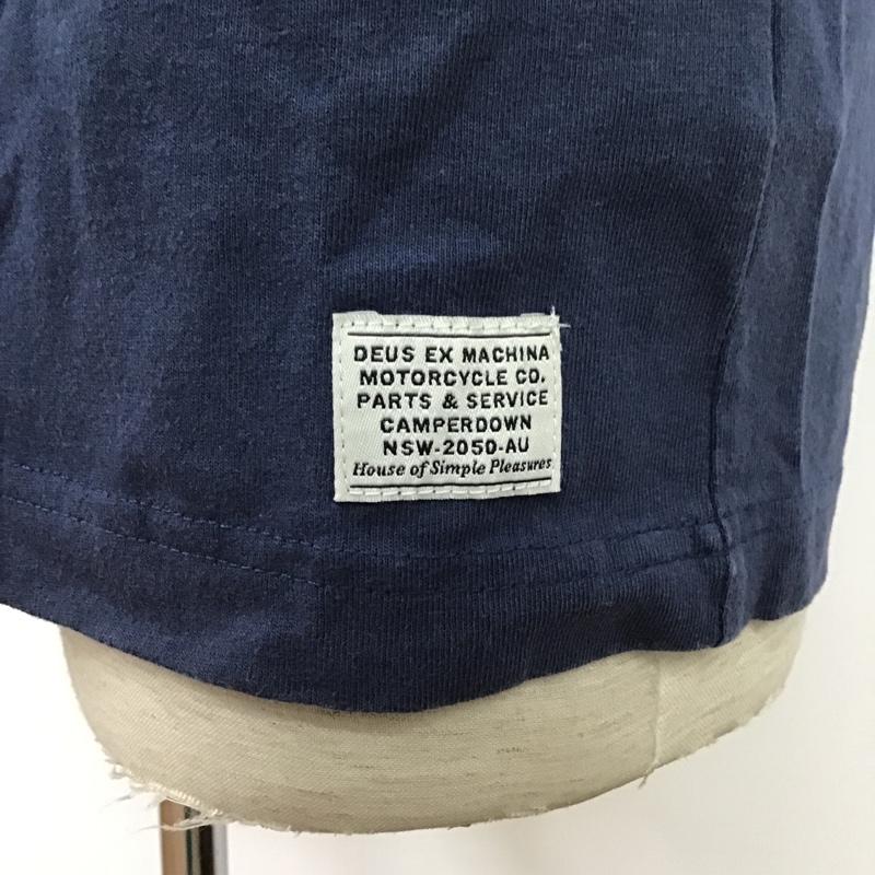 デウスエクスマキナ DEUS EX MACHINA Tシャツ 半袖 DMP61887 STANDARD APPLIQUE TEE S ロゴ、文字 紺 / ネイビー /  メンズ USED 古着 中古 10097070
