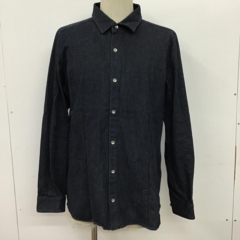 ノーアイディ NO ID. シャツ、ブラウス 長袖 844006-775S シワ加工デニムショートカラーSH シャツ 長袖シャツ デニムシャツ 3 無地 インディゴ / インディゴ /  メンズ USED 古着 中古 10097085