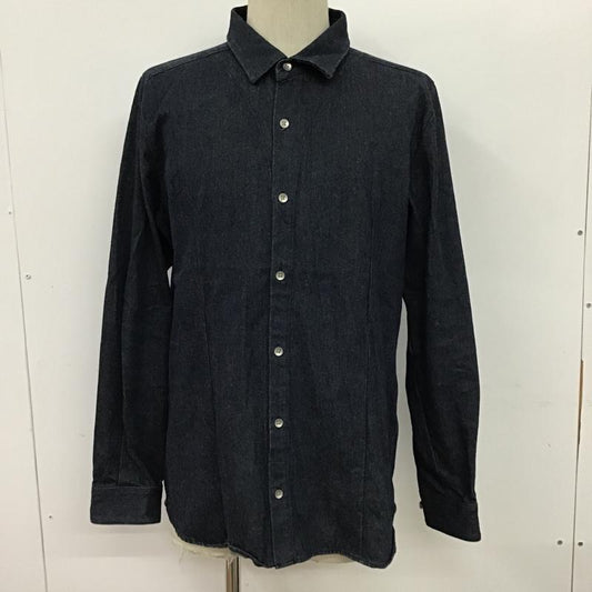 ノーアイディ NO ID. シャツ、ブラウス 長袖 844006-775S シワ加工デニムショートカラーSH シャツ 長袖シャツ デニムシャツ 3 無地 インディゴ / インディゴ /  メンズ USED 古着 中古 10097085