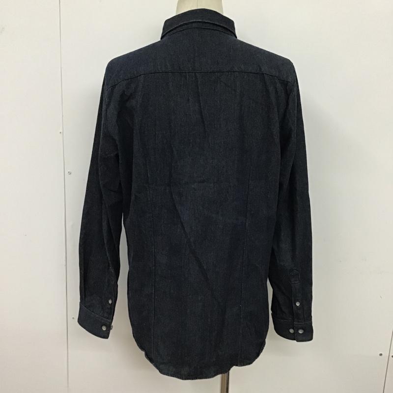 ノーアイディ NO ID. シャツ、ブラウス 長袖 844006-775S シワ加工デニムショートカラーSH シャツ 長袖シャツ デニムシャツ 3 無地 インディゴ / インディゴ /  メンズ USED 古着 中古 10097085