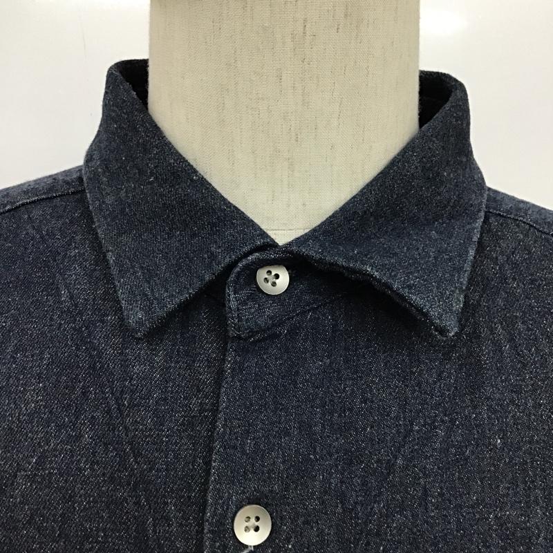 ノーアイディ NO ID. シャツ、ブラウス 長袖 844006-775S シワ加工デニムショートカラーSH シャツ 長袖シャツ デニムシャツ 3 無地 インディゴ / インディゴ /  メンズ USED 古着 中古 10097085