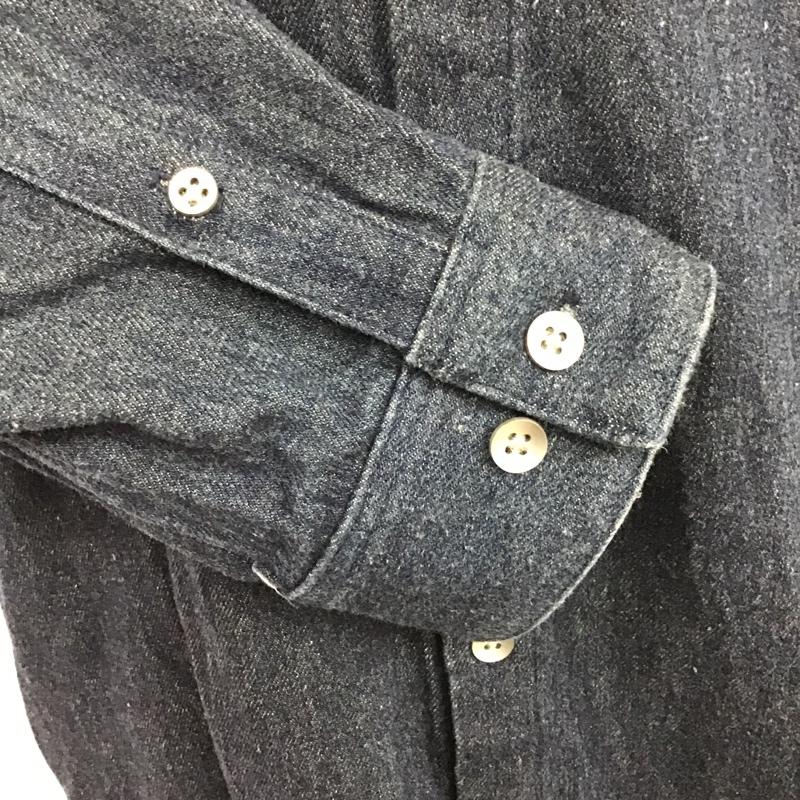 ノーアイディ NO ID. シャツ、ブラウス 長袖 844006-775S シワ加工デニムショートカラーSH シャツ 長袖シャツ デニムシャツ 3 無地 インディゴ / インディゴ /  メンズ USED 古着 中古 10097085