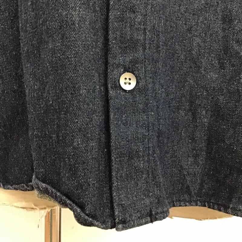 ノーアイディ NO ID. シャツ、ブラウス 長袖 844006-775S シワ加工デニムショートカラーSH シャツ 長袖シャツ デニムシャツ 3 無地 インディゴ / インディゴ /  メンズ USED 古着 中古 10097085