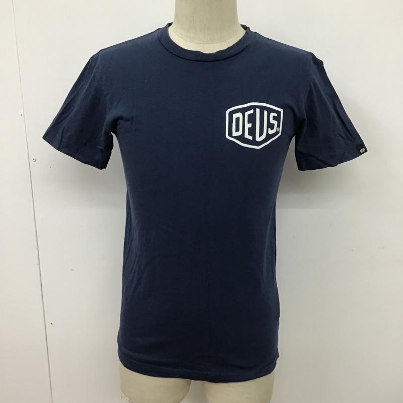 デウスエクスマキナ DEUS EX MACHINA Tシャツ 半袖 DMW41808D バックプリント XS ロゴ、文字 紺 / ネイビー /  メンズ USED 古着 中古 10097086