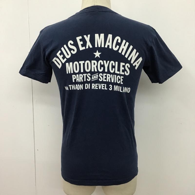 デウスエクスマキナ DEUS EX MACHINA Tシャツ 半袖 DMW41808D バックプリント XS ロゴ、文字 紺 / ネイビー /  メンズ USED 古着 中古 10097086