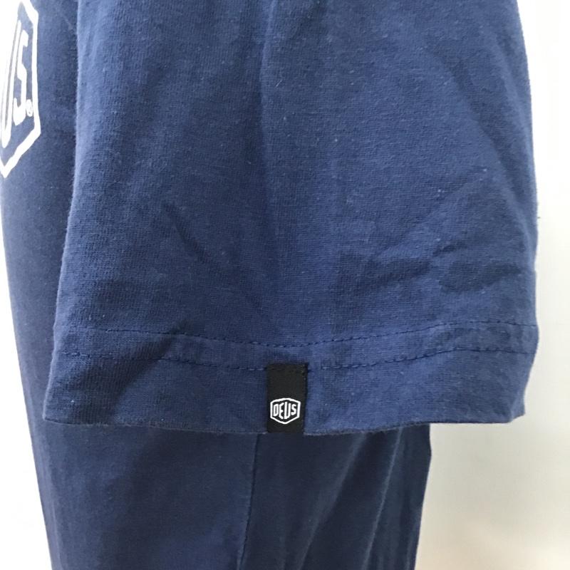 デウスエクスマキナ DEUS EX MACHINA Tシャツ 半袖 DMW41808D バックプリント XS ロゴ、文字 紺 / ネイビー /  メンズ USED 古着 中古 10097086