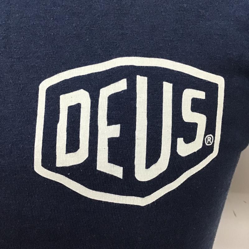 デウスエクスマキナ DEUS EX MACHINA Tシャツ 半袖 DMW41808D バックプリント XS ロゴ、文字 紺 / ネイビー /  メンズ USED 古着 中古 10097086
