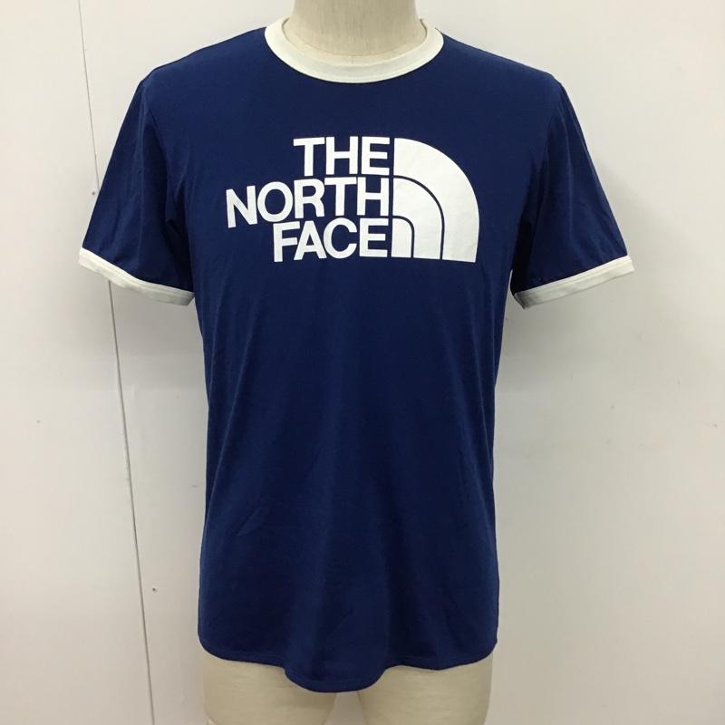 ザノースフェイス THE NORTH FACE Tシャツ 半袖 NT31474 リンガーTシャツ M ロゴ、文字 青 / ブルー / X 白 / ホワイト /  メンズ USED 古着 中古 10097091