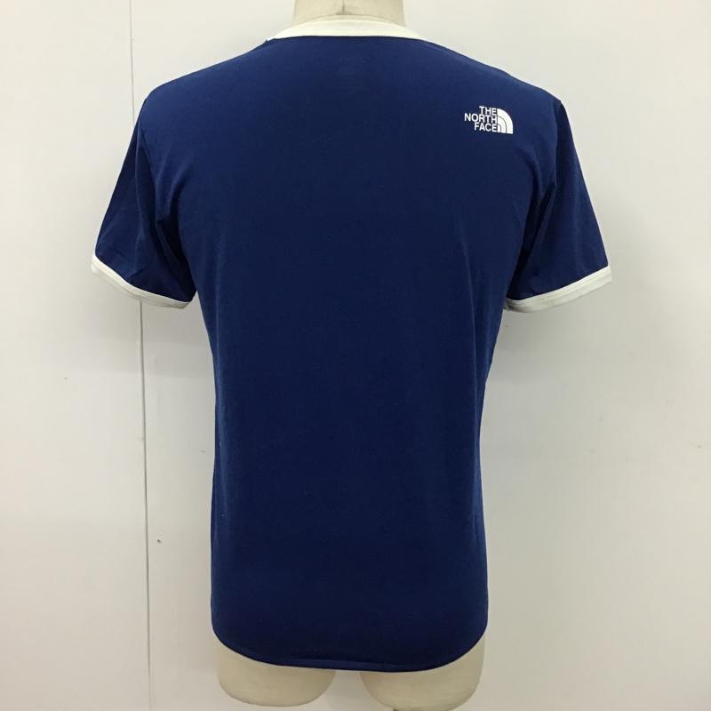ザノースフェイス THE NORTH FACE Tシャツ 半袖 NT31474 リンガーTシャツ M ロゴ、文字 青 / ブルー / X 白 / ホワイト /  メンズ USED 古着 中古 10097091
