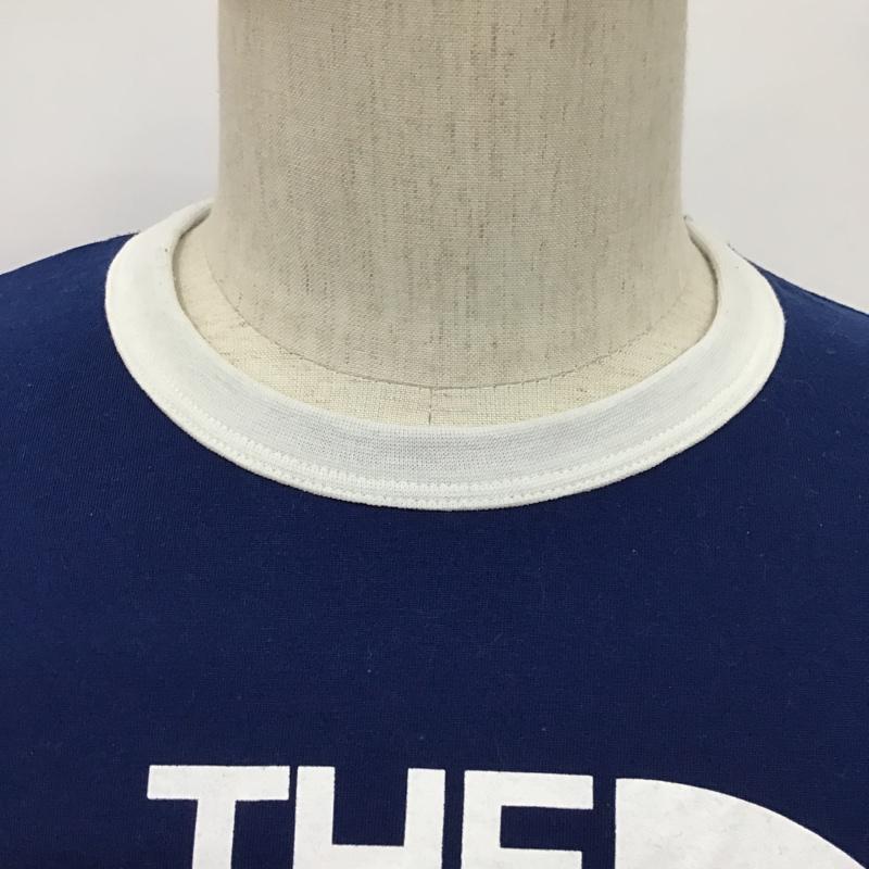 ザノースフェイス THE NORTH FACE Tシャツ 半袖 NT31474 リンガーTシャツ M ロゴ、文字 青 / ブルー / X 白 / ホワイト /  メンズ USED 古着 中古 10097091