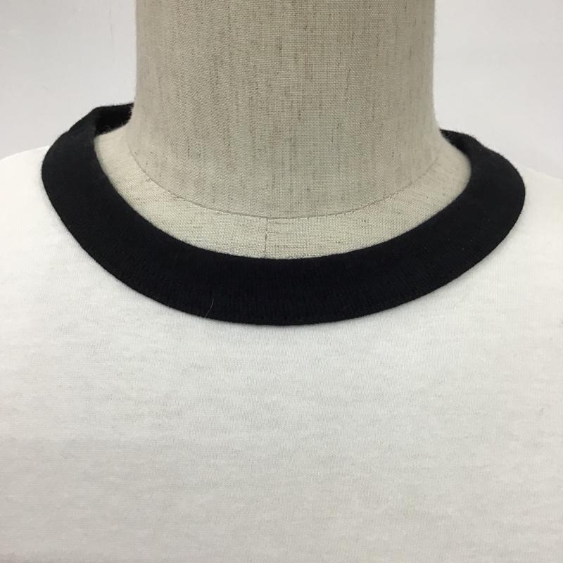 ポークチョップガレージサプライ PORKCHOP GARAGE SUPPLY Tシャツ 半袖 リンガーTシャツ バックプリント 豚 L ロゴ、文字 白 / ホワイト / X 黒 / ブラック /  メンズ USED 古着 中古 10097093