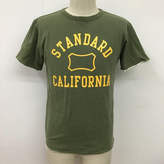 チャンピオン Champion Tシャツ 半袖 リバーシブル S ロゴ、文字 カーキ / カーキ / X 白 / ホワイト /  メンズ USED 古着 中古 10097095