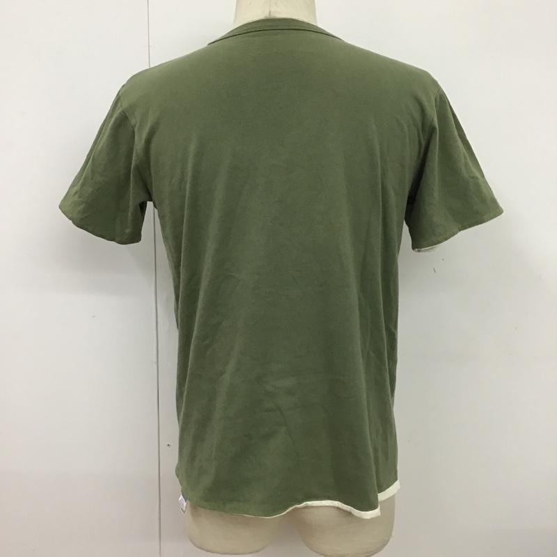 チャンピオン Champion Tシャツ 半袖 リバーシブル S ロゴ、文字 カーキ / カーキ / X 白 / ホワイト /  メンズ USED 古着 中古 10097095