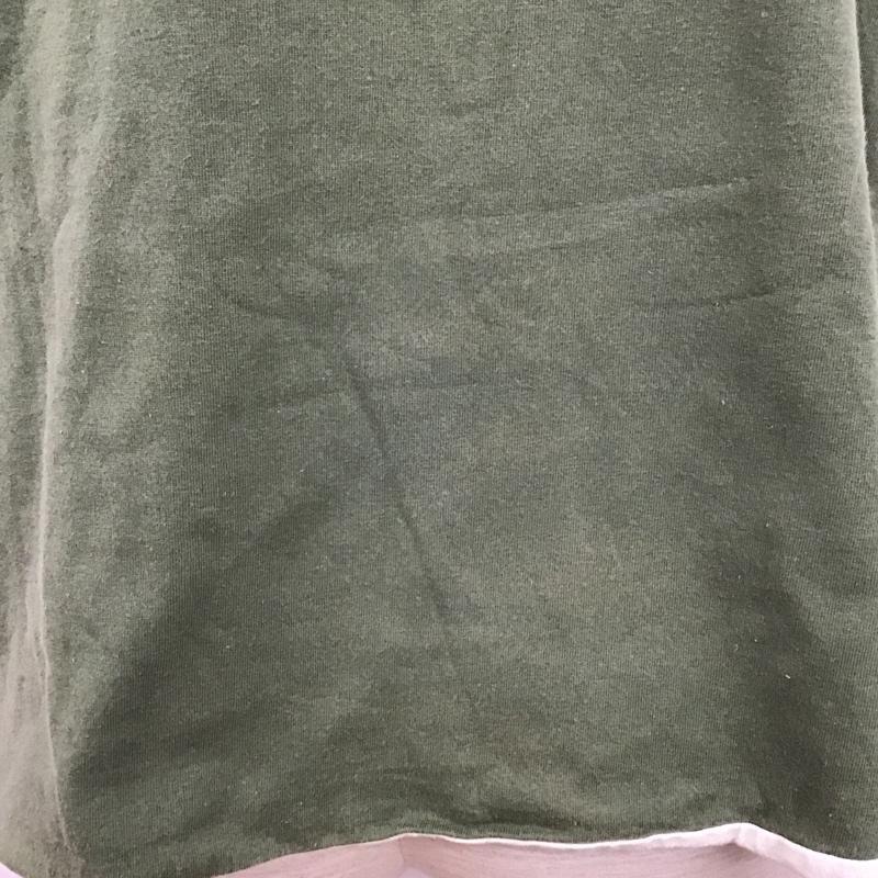 チャンピオン Champion Tシャツ 半袖 リバーシブル S ロゴ、文字 カーキ / カーキ / X 白 / ホワイト /  メンズ USED 古着 中古 10097095