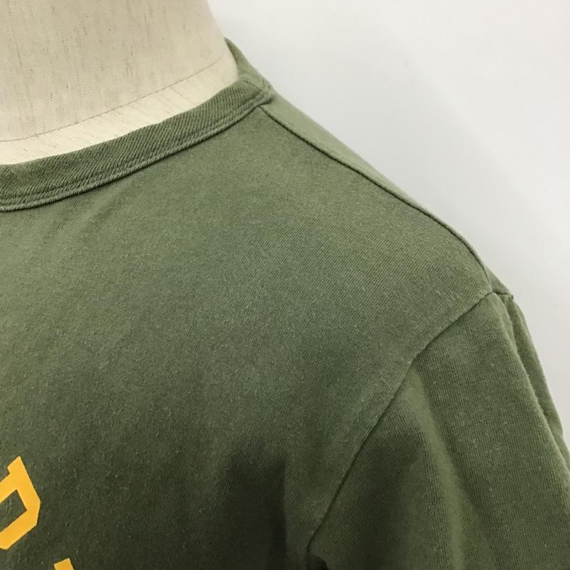 チャンピオン Champion Tシャツ 半袖 リバーシブル S ロゴ、文字 カーキ / カーキ / X 白 / ホワイト /  メンズ USED 古着 中古 10097095