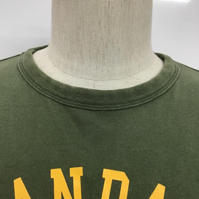 チャンピオン Champion Tシャツ 半袖 リバーシブル S ロゴ、文字 カーキ / カーキ / X 白 / ホワイト /  メンズ USED 古着 中古 10097095