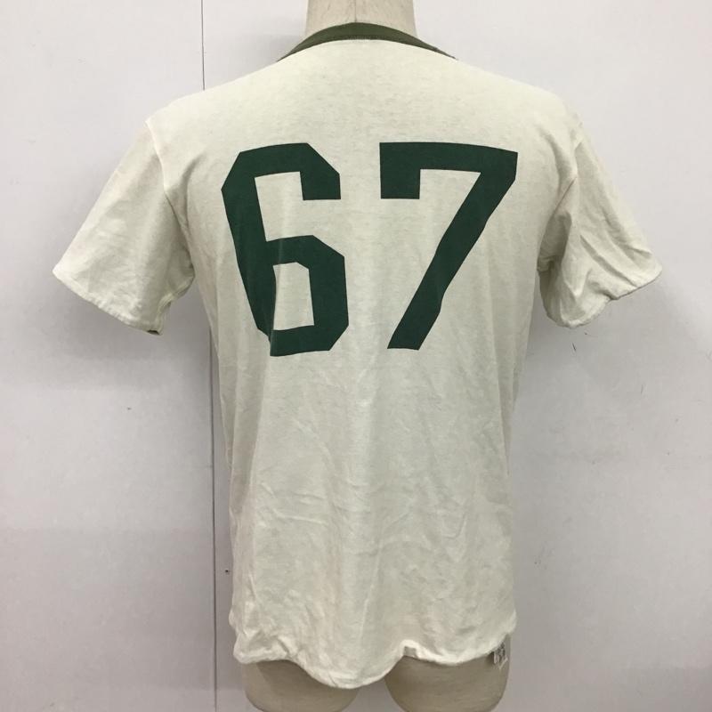 チャンピオン Champion Tシャツ 半袖 リバーシブル S ロゴ、文字 カーキ / カーキ / X 白 / ホワイト /  メンズ USED 古着 中古 10097095