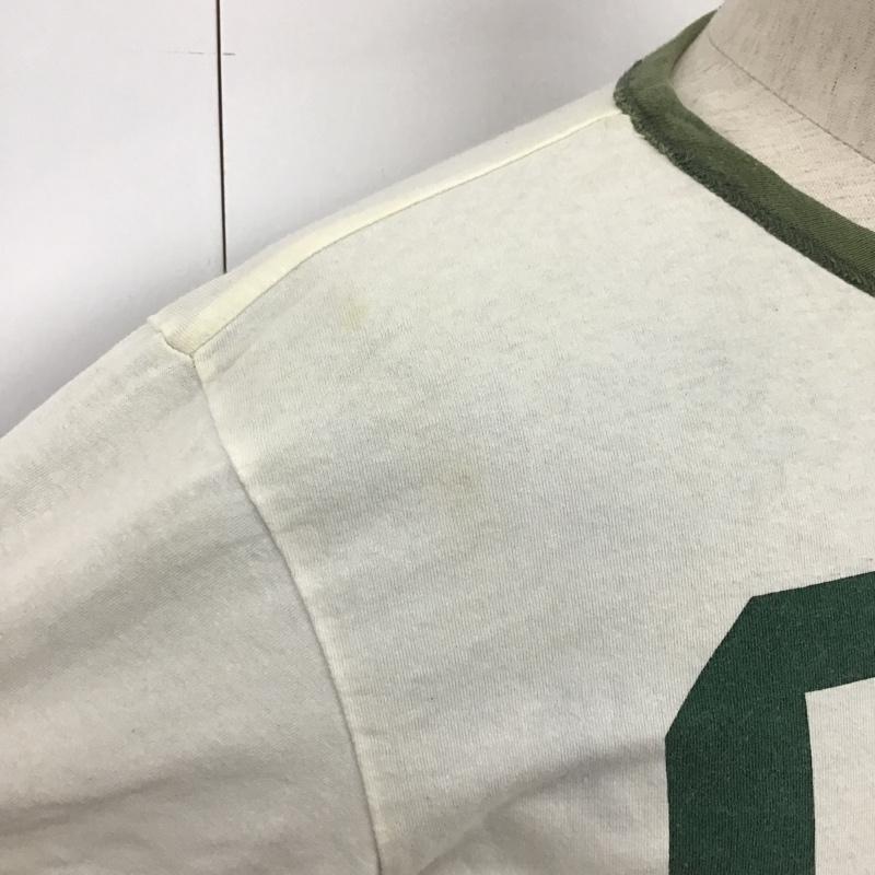 チャンピオン Champion Tシャツ 半袖 リバーシブル S ロゴ、文字 カーキ / カーキ / X 白 / ホワイト /  メンズ USED 古着 中古 10097095