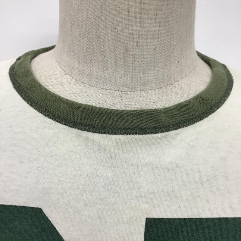 チャンピオン Champion Tシャツ 半袖 リバーシブル S ロゴ、文字 カーキ / カーキ / X 白 / ホワイト /  メンズ USED 古着 中古 10097095