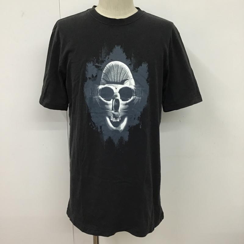 アディダス adidas Tシャツ 半袖 スニーカー スカル ドクロ プリント 黒 / ブラック /  メンズ USED 古着 中古 10097116