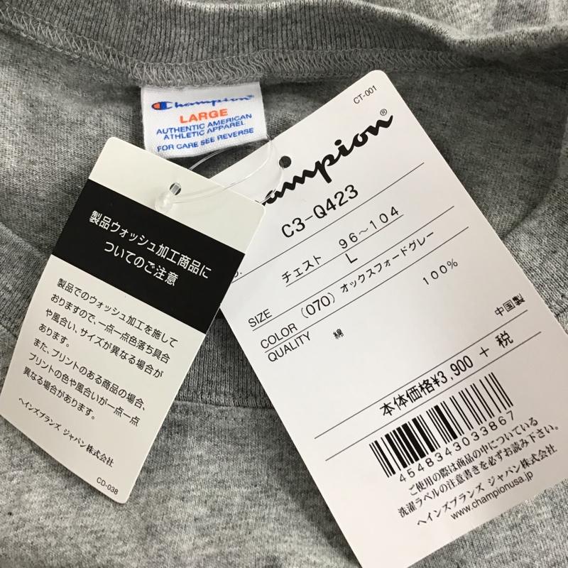 チャンピオン Champion Tシャツ 長袖 L プリント 灰 / グレー /  メンズ USED 古着 中古 10097117