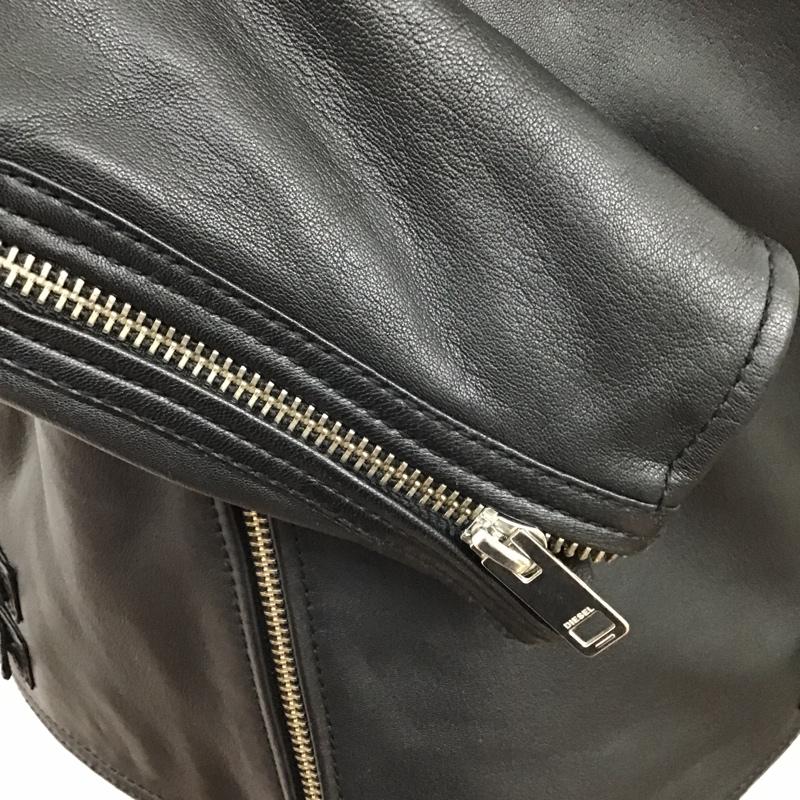 ディーゼル DIESEL ジャケット、上着 レザージャケット 羊革 ラムレザー ライダース M 無地 黒 / ブラック /  メンズ USED 古着 中古 10097155