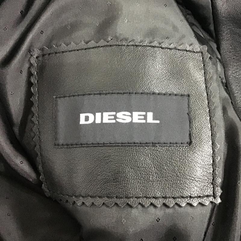 ディーゼル DIESEL ジャケット、上着 レザージャケット 羊革 ラムレザー ライダース M 無地 黒 / ブラック /  メンズ USED 古着 中古 10097155