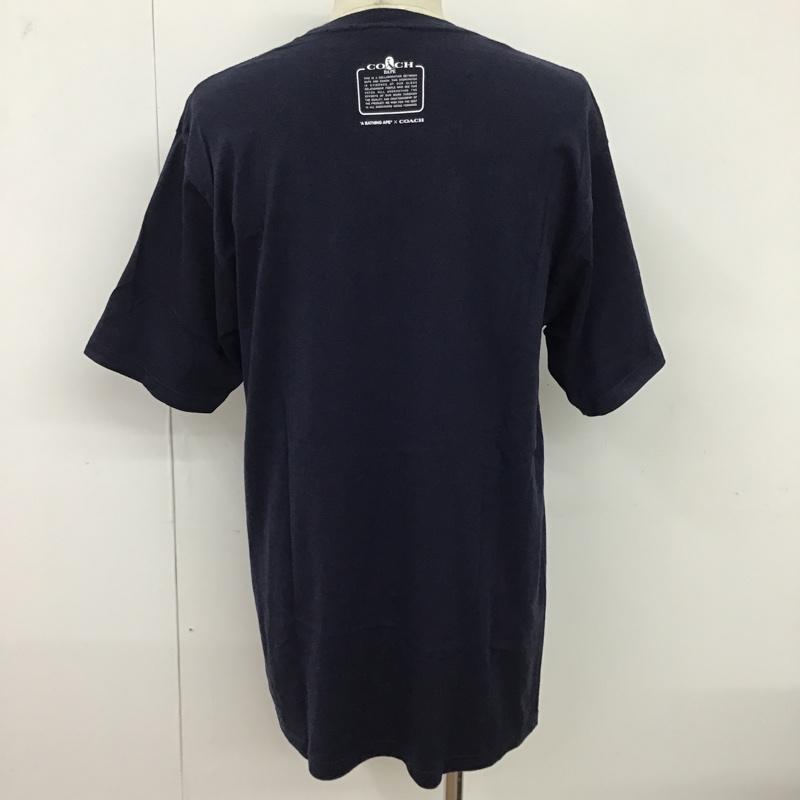 アベイシングエイプ A BATHING APE Tシャツ 半袖 001CSH731902C COACH COLLEGE TEE XL ロゴ、文字 紺 / ネイビー /  メンズ USED 古着 中古 10097157