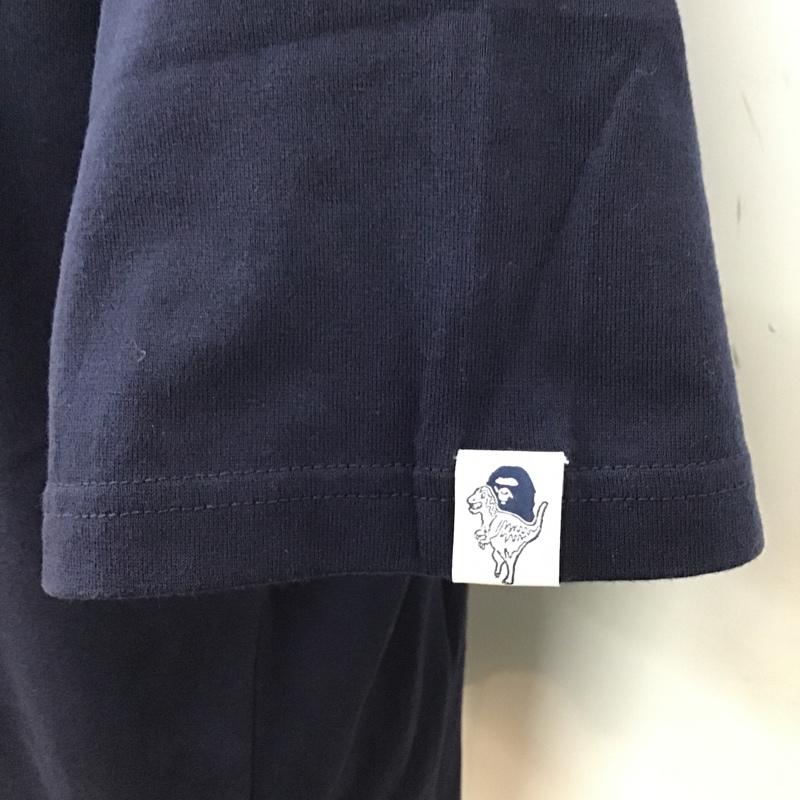 アベイシングエイプ A BATHING APE Tシャツ 半袖 001CSH731902C COACH COLLEGE TEE XL ロゴ、文字 紺 / ネイビー /  メンズ USED 古着 中古 10097157