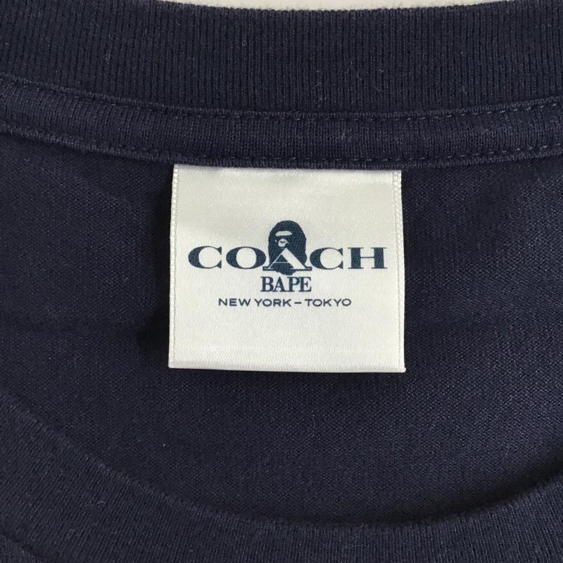 アベイシングエイプ A BATHING APE Tシャツ 半袖 001CSH731902C COACH COLLEGE TEE XL ロゴ、文字 紺 / ネイビー /  メンズ USED 古着 中古 10097157